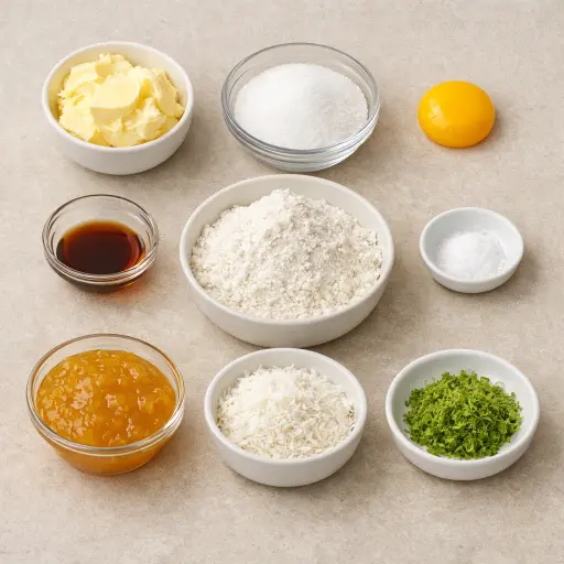 Ingredients for Tropical Thumbprint Cookies