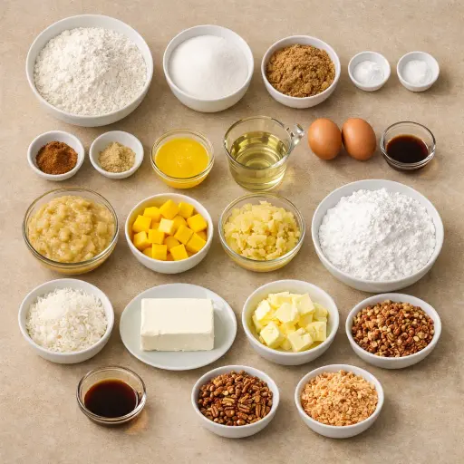 Ingredients for Tropical Twist Hummingbird Cake