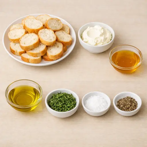 Ingredients for Truffle Honey Bruschetta