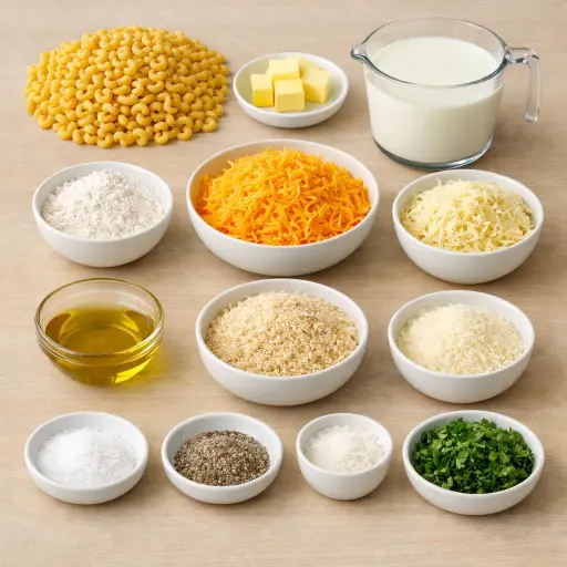 Ingredients for Truffle Infused Mac and Cheese
