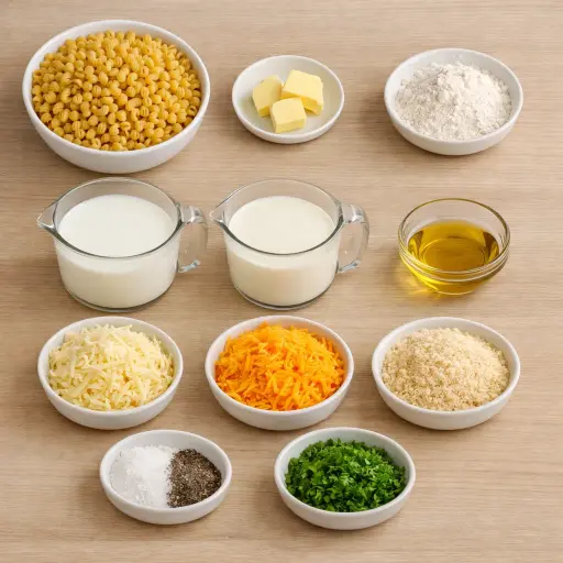 Ingredients for Truffle Mac and Cheese