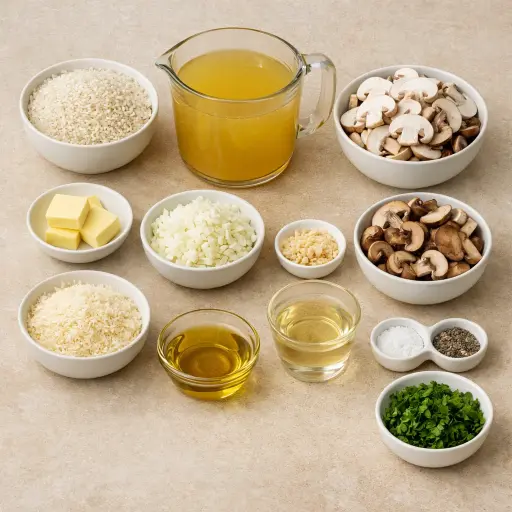 Ingredients for Truffle Mushroom Risotto