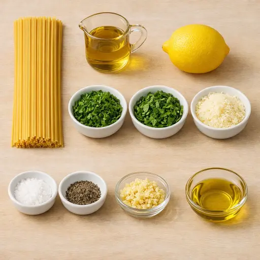 Ingredients for Truffle Pasta with Lemon and Herbs
