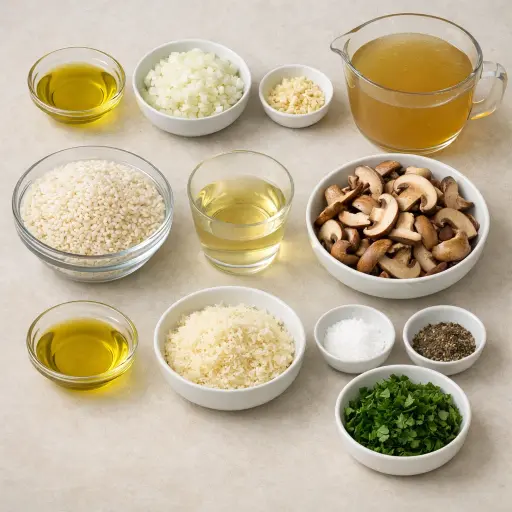 Ingredients for Truffle Risotto with Wild Mushrooms