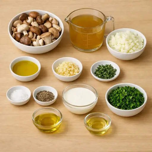 Ingredients for Truffle Scented Mushroom Soup