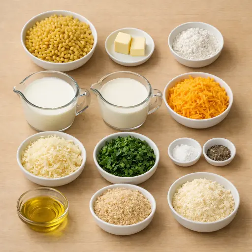 Ingredients for Truffle Scented Spinach Macaroni and Cheese