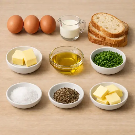 Ingredients for Truffle Scrambled Eggs