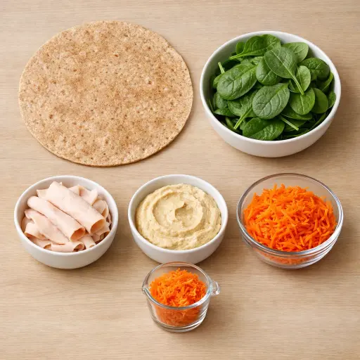 Ingredients for Turkey and Spinach Wrap