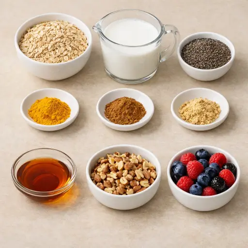 Ingredients for Turmeric Latte Overnight Oats