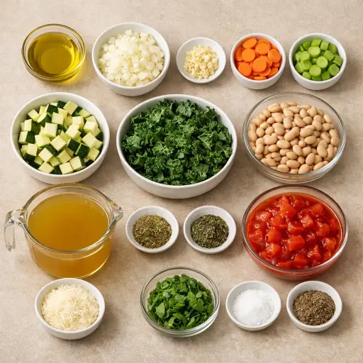 Ingredients for Tuscan Bean Minestrone Soup