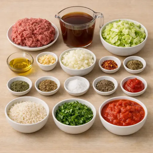 Ingredients for Tuscan Cabbage Roll Soup