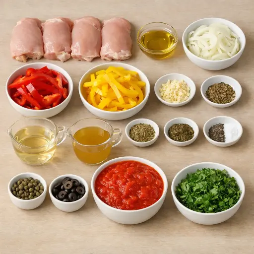 Ingredients for Tuscan Chicken Cacciatore
