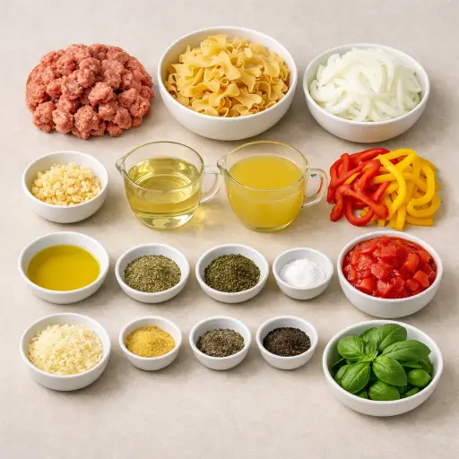 Ingredients for Tuscan Drunken Noodles