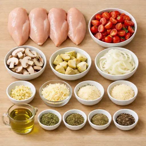Ingredients for Tuscan Herb Chicken Bake