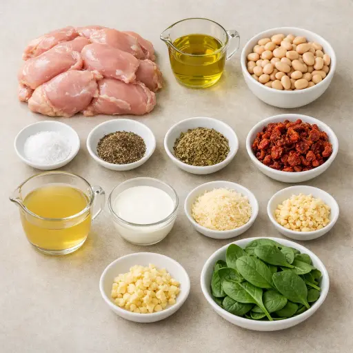 Ingredients for Tuscan Herb Chicken Casserole