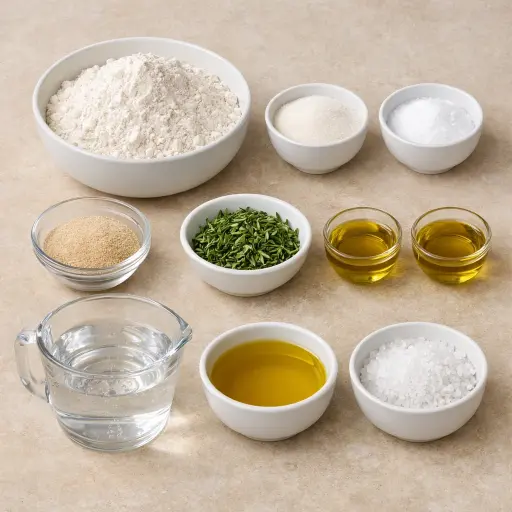 Ingredients for Tuscan Rosemary and Olive Oil Bread