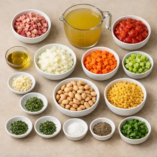 Ingredients for Tuscan Style Pasta e Fagioli