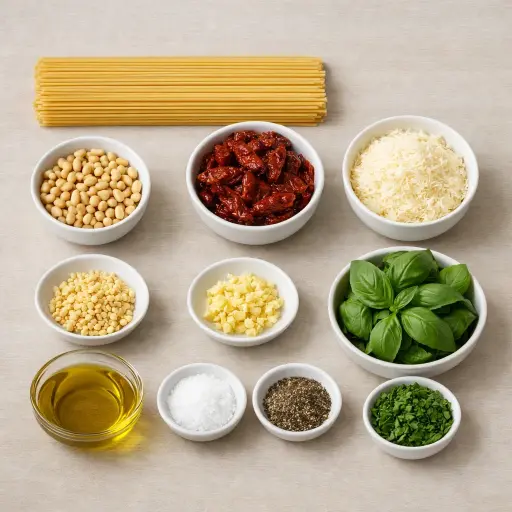 Ingredients for Tuscan Sun-Dried Tomato Pesto Pasta