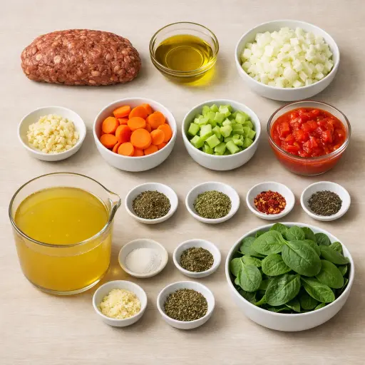 Ingredients for Tuscan White Bean and Sausage Soup