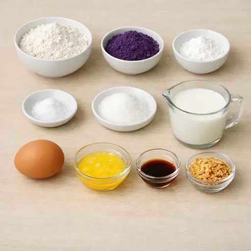 Ingredients for Ube Pancakes