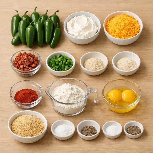 Ingredients for Ultimate Creamy Bacon Jalapeno Poppers