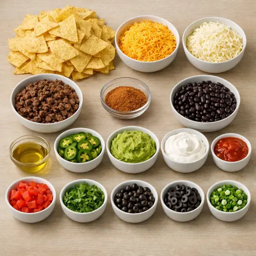 Ingredients for Ultimate Nacho Platter
