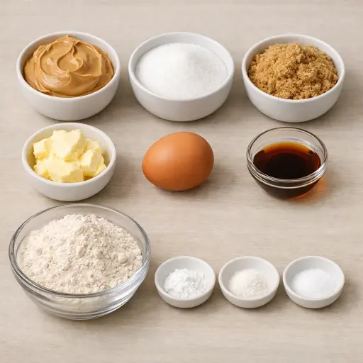 Ingredients for Ultimate Peanut Butter Dream Cookies