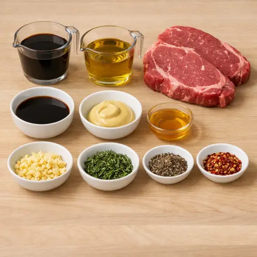 Ingredients for Ultimate Savory Beef Marinade