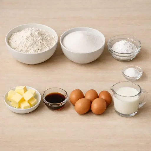 Ingredients for Ultimate Vanilla Cake Mix