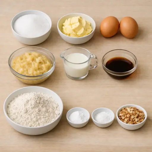 Ingredients for Ultra Rich Banana Bread