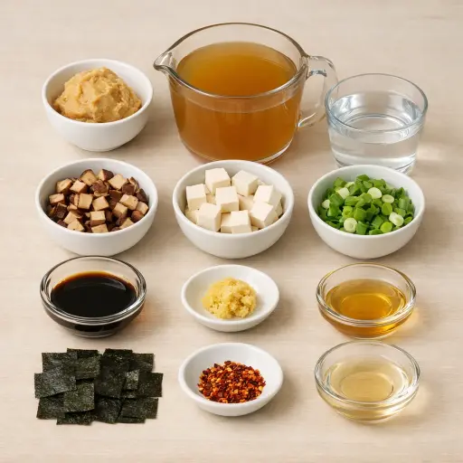 Ingredients for Umami Burst Miso Soup