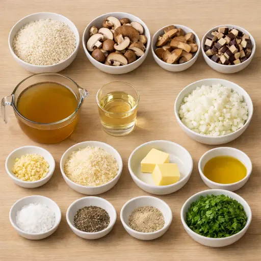 Ingredients for Umami-Loaded Mushroom Risotto