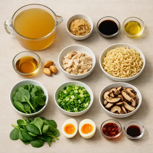 Ingredients for Umami Miso Ramen with Roasted Garlic