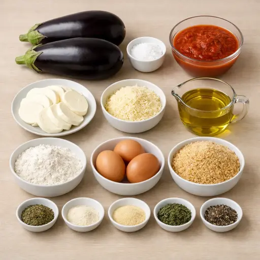 Ingredients for Unique Eggplant Parmesan Delight