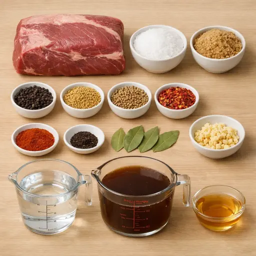 Ingredients for Unique Homemade Corned Beef