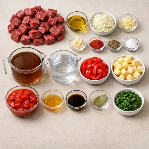 Ingredients for Unique Hungarian Goulash