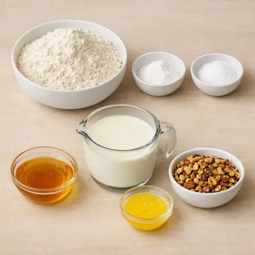 Ingredients for Unique Irish Soda Bread with Honey and Nuts