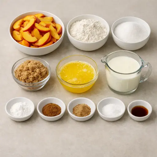 Ingredients for Unique Peach Cobbler Delight