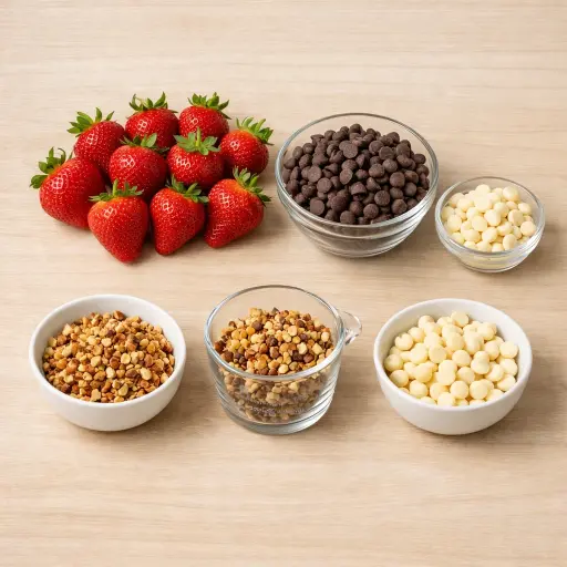 Ingredients for Valentine's Day Chocolate-Dipped Strawberries