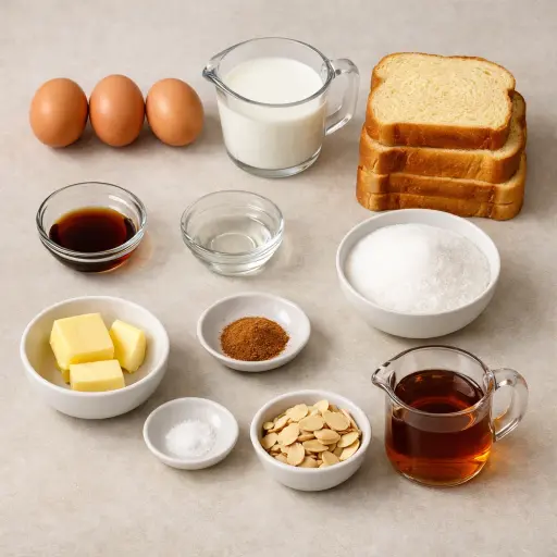 Ingredients for Vanilla Almond French Toast