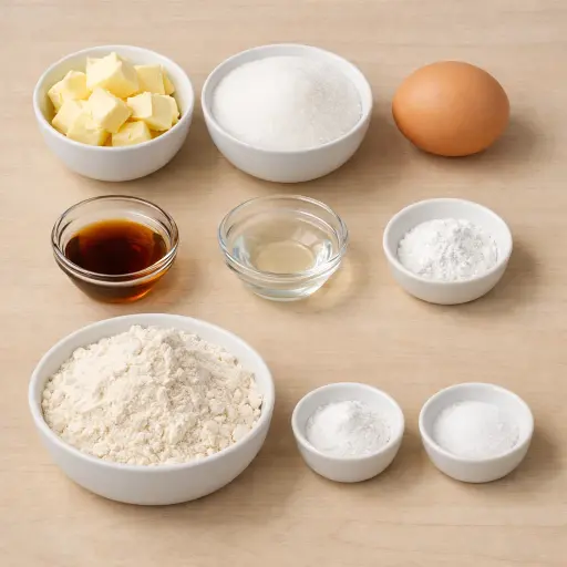 Ingredients for Vanilla Almond Sugar Cookie Delight