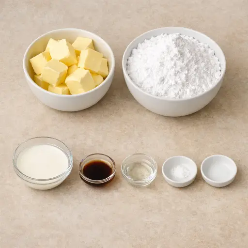 Ingredients for Vanilla Almond Sugar Cookie Frosting