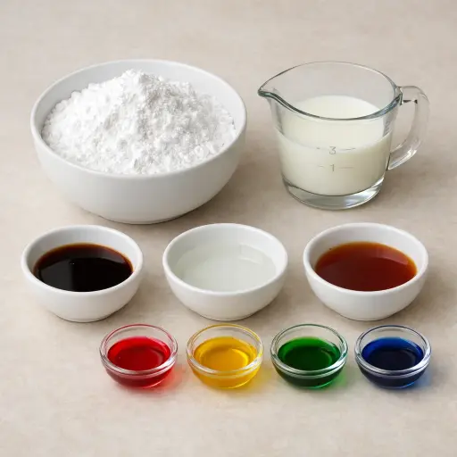 Ingredients for Vanilla Almond Sugar Cookie Glaze