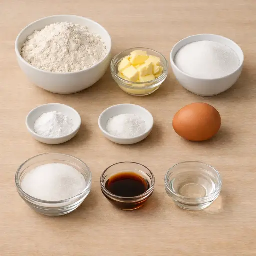 Ingredients for Vanilla Almond Sugar Cookies