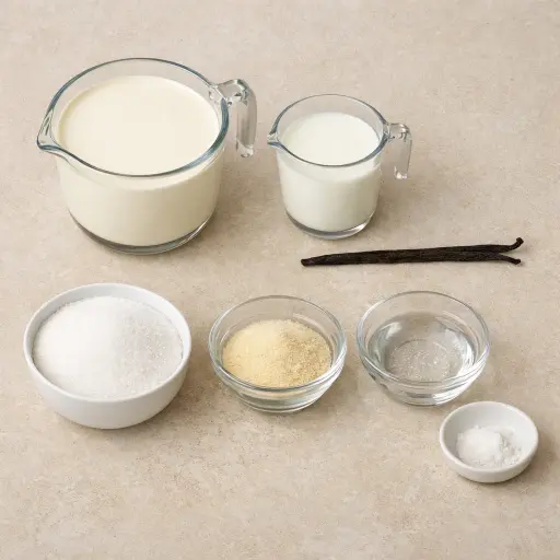 Ingredients for Vanilla Bean Panna Cotta
