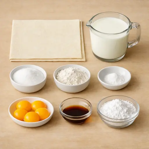 Ingredients for Vanilla Custard Filled Pastry Puffs