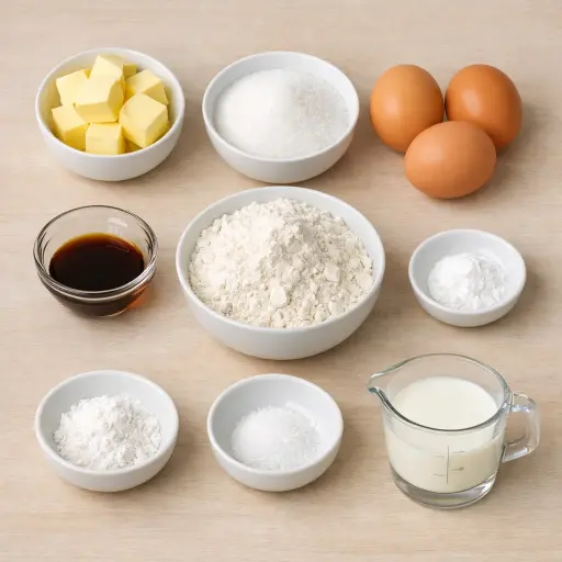 Ingredients for Vanilla Delight Cupcake