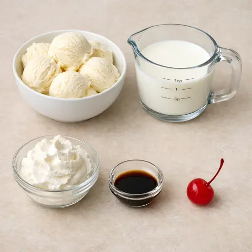 Ingredients for Vanilla Delight Milkshake