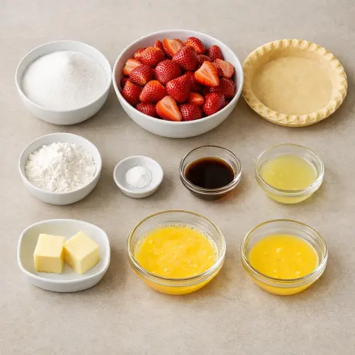 Ingredients for Vanilla Infused Strawberry Pie