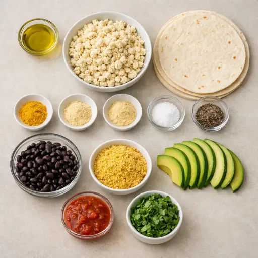 Ingredients for Vegan Breakfast Burrito